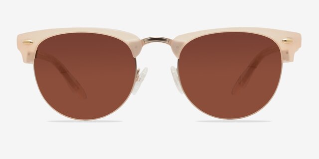 The Hamptons Matte Beige Acetate-metalSunglass Frames from EyeBuyDirect, Front View