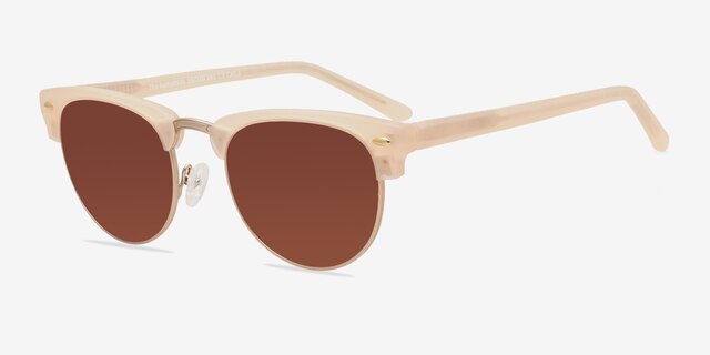 The Hamptons Matte Beige Acetate-metalSunglass Frames from EyeBuyDirect, Angle View