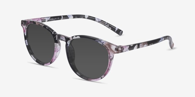 Deja Vu Blue & Floral PlasticSunglass Frames from EyeBuyDirect, Angle View