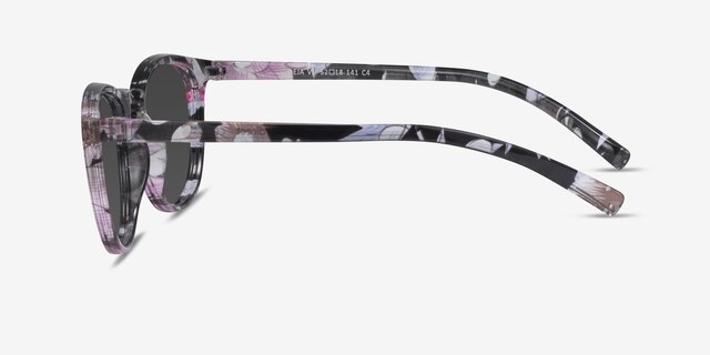 Deja Vu Blue & Floral PlasticSunglass Frames from EyeBuyDirect, Side View