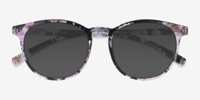 Deja Vu Blue & Floral PlasticSunglass Frames from EyeBuyDirect, Closed View