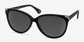 Lima Noir Acétate Soleil de Lunette de vue d'EyeBuyDirect, Vue d'Angle