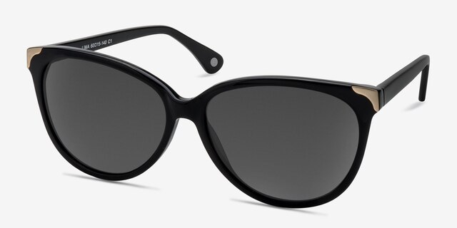 Lima Black AcetateSunglass Frames from EyeBuyDirect, Angle View