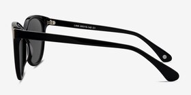 Lima Noir Acétate Soleil de Lunette de vue d'EyeBuyDirect, Vue de Côté