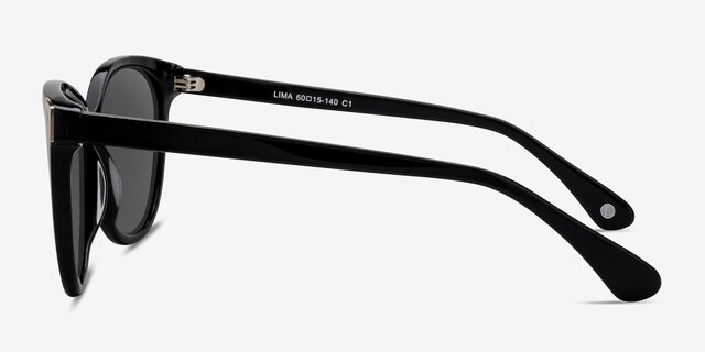 Lima Black AcetateSunglass Frames from EyeBuyDirect, Side View