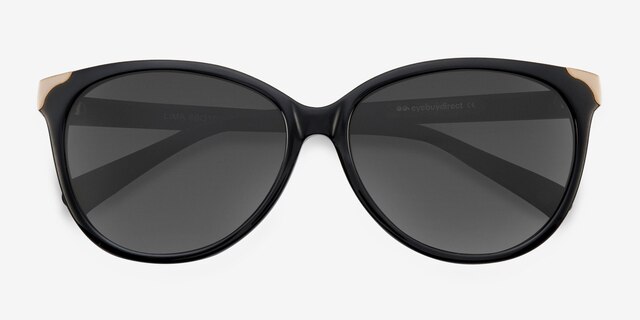 Lima Black AcetateSunglass Frames from EyeBuyDirect, Closed View