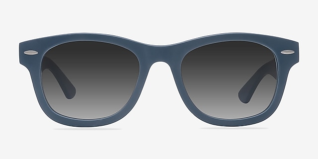 Hanoi Matte Blue AcetateSunglass Frames from EyeBuyDirect, Front View