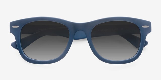 Hanoi Matte Blue AcetateSunglass Frames from EyeBuyDirect, Closed View