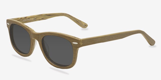 Hanoi Oak AcetateSunglass Frames from EyeBuyDirect, Angle View