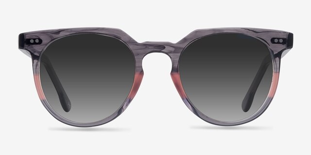 Shadow Granite & Rose AcetateSunglass Frames from EyeBuyDirect, Front View