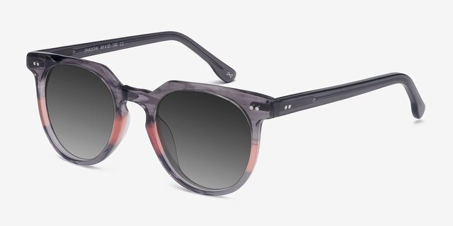 Shadow Granite & Rose AcetateSunglass Frames from EyeBuyDirect, Angle View