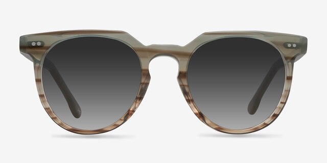 Shadow Striped Mint AcetateSunglass Frames from EyeBuyDirect, Front View