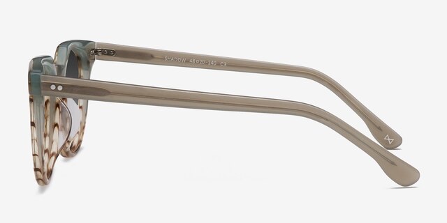 Shadow Striped Mint AcetateSunglass Frames from EyeBuyDirect, Side View
