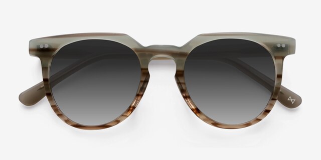 Shadow Striped Mint AcetateSunglass Frames from EyeBuyDirect, Closed View