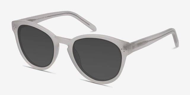 Augustine White Clear AcetateSunglass Frames from EyeBuyDirect, Angle View