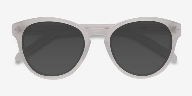 Augustine White Clear AcetateSunglass Frames from EyeBuyDirect, Closed View