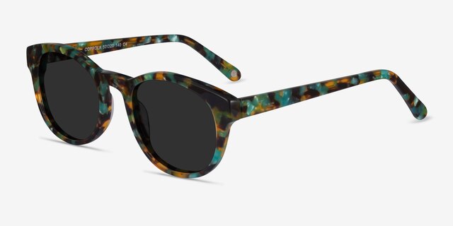 Coppola Green Tortoise AcetateSunglass Frames from EyeBuyDirect, Angle View