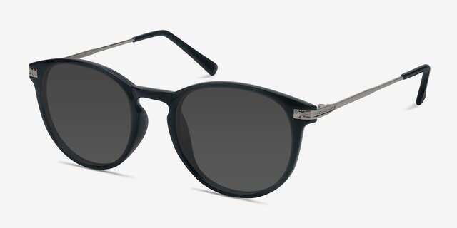 Monroe Black Plastic-metalSunglass Frames from EyeBuyDirect, Angle View