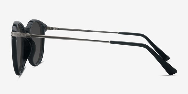 Monroe Black Plastic-metalSunglass Frames from EyeBuyDirect, Side View
