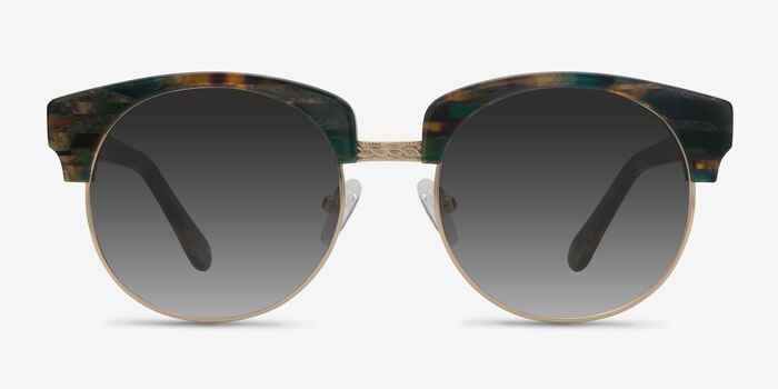 Simone  Green Striped  Acétate Soleil de Lunette de vue d'EyeBuyDirect