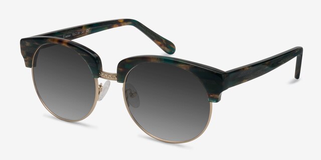 Simone Green Striped AcetateSunglass Frames from EyeBuyDirect, Angle View