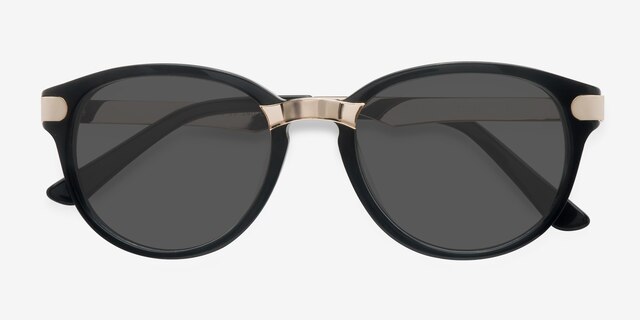 Wynwood Black AcetateSunglass Frames from EyeBuyDirect, Closed View
