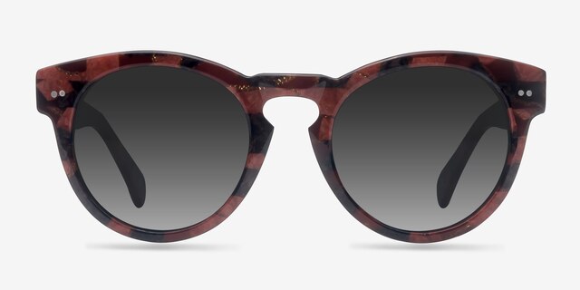 Penelope Red Floral AcetateSunglass Frames from EyeBuyDirect, Front View