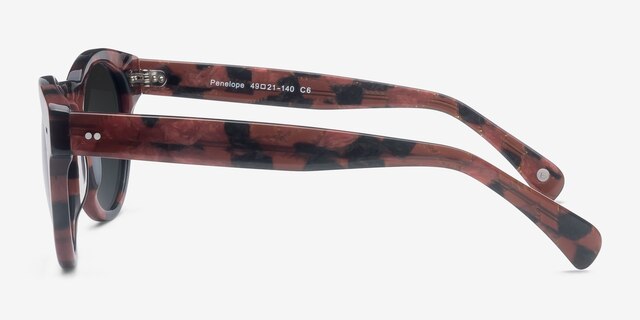 Penelope Red Floral AcetateSunglass Frames from EyeBuyDirect, Side View
