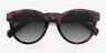Penelope Red Floral AcetateSunglass Frames from EyeBuyDirect, Closed View