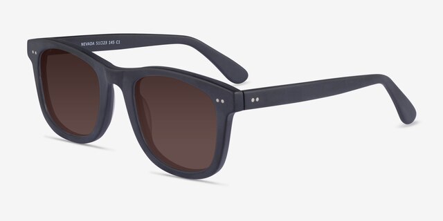 Nevada Matte Black AcetateSunglass Frames from EyeBuyDirect, Angle View