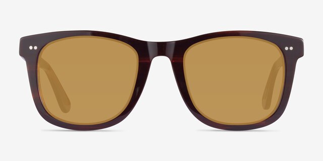 Nevada Brown Striped AcetateSunglass Frames from EyeBuyDirect, Front View