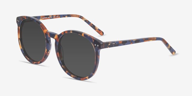 Vapor Blue Floral AcetateSunglass Frames from EyeBuyDirect, Angle View