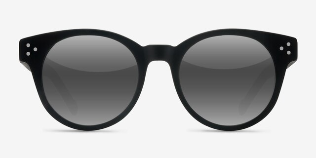 Minuit Matte Black AcetateSunglass Frames from EyeBuyDirect, Front View