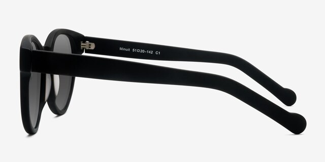 Minuit Matte Black AcetateSunglass Frames from EyeBuyDirect, Side View