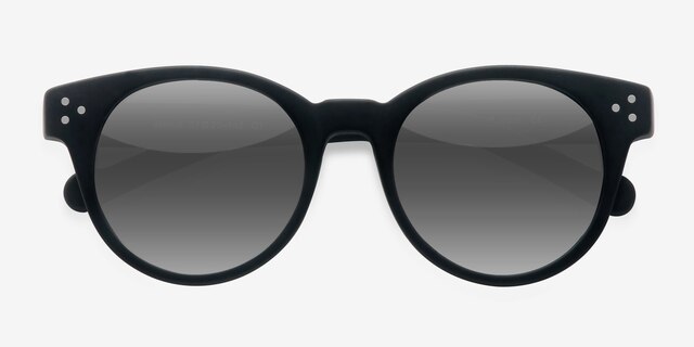 Minuit Matte Black AcetateSunglass Frames from EyeBuyDirect, Closed View