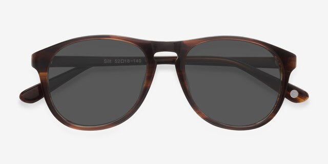 Silt Brown AcetateSunglass Frames from EyeBuyDirect, Closed View