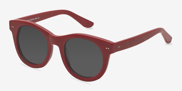 Bikini Matte Red AcetateSunglass Frames from EyeBuyDirect, Angle View