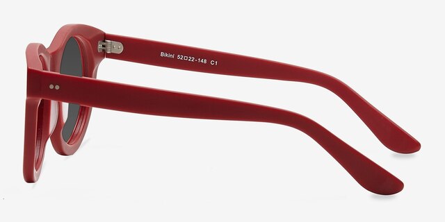 Bikini Matte Red AcetateSunglass Frames from EyeBuyDirect, Side View