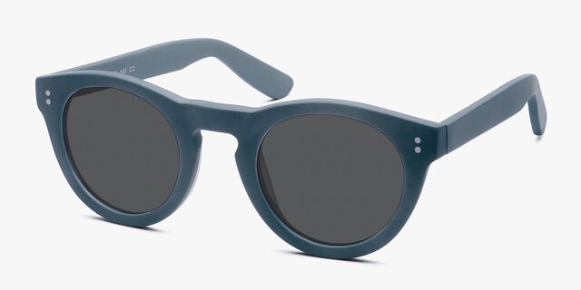 Ibiza Matte Blue AcetateSunglass Frames from EyeBuyDirect, Angle View