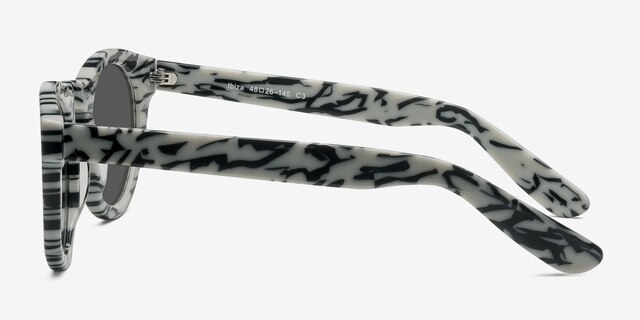 Ibiza White Black AcetateSunglass Frames from EyeBuyDirect, Side View