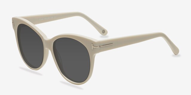 Copa White AcetateSunglass Frames from EyeBuyDirect, Angle View