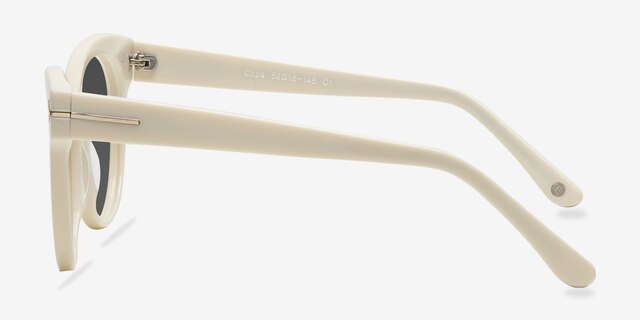 Copa White AcetateSunglass Frames from EyeBuyDirect, Side View