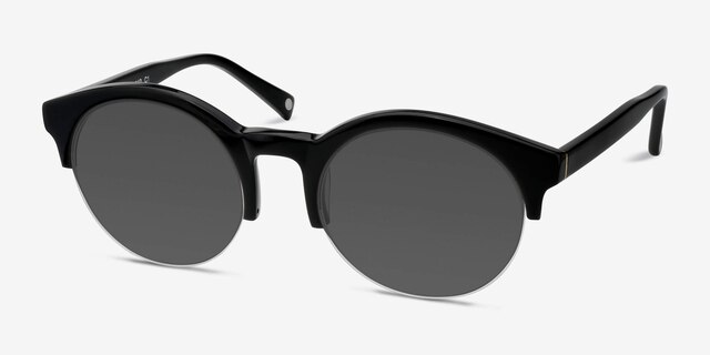 Verona Black AcetateSunglass Frames from EyeBuyDirect, Angle View