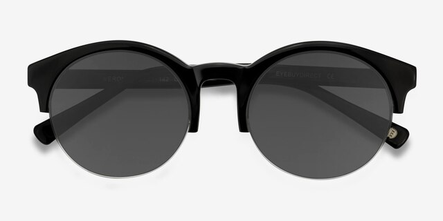 Verona Black AcetateSunglass Frames from EyeBuyDirect, Closed View