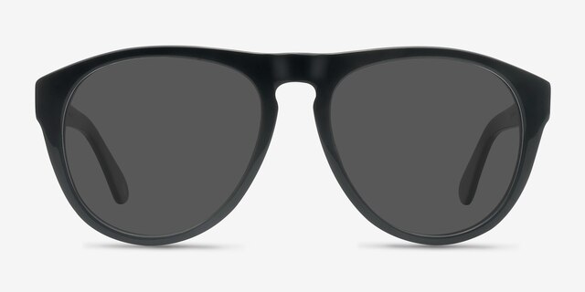Catalonia Black AcetateSunglass Frames from EyeBuyDirect, Front View