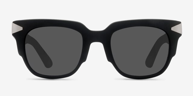 Bella Donna Matte Black AcetateSunglass Frames from EyeBuyDirect, Front View
