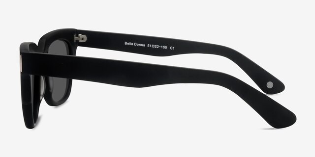 Bella Donna Matte Black AcetateSunglass Frames from EyeBuyDirect, Side View