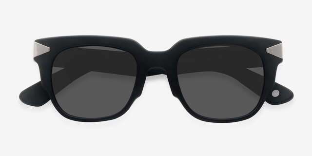 Bella Donna Matte Black AcetateSunglass Frames from EyeBuyDirect, Closed View