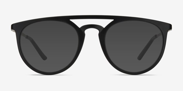 Benicia Black MetalSunglass Frames from EyeBuyDirect, Front View