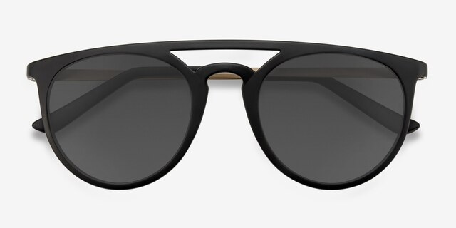 Benicia Black MetalSunglass Frames from EyeBuyDirect, Closed View